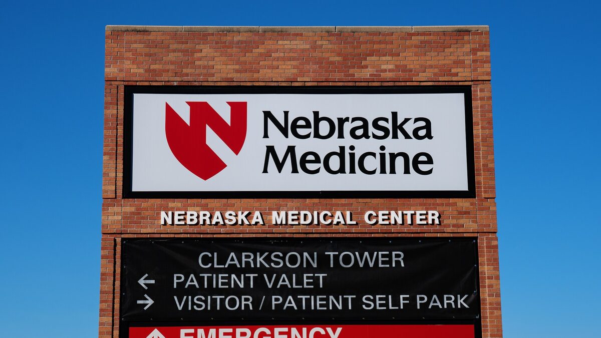 Emergency entrance of Nebraska Medical Center in Omaha