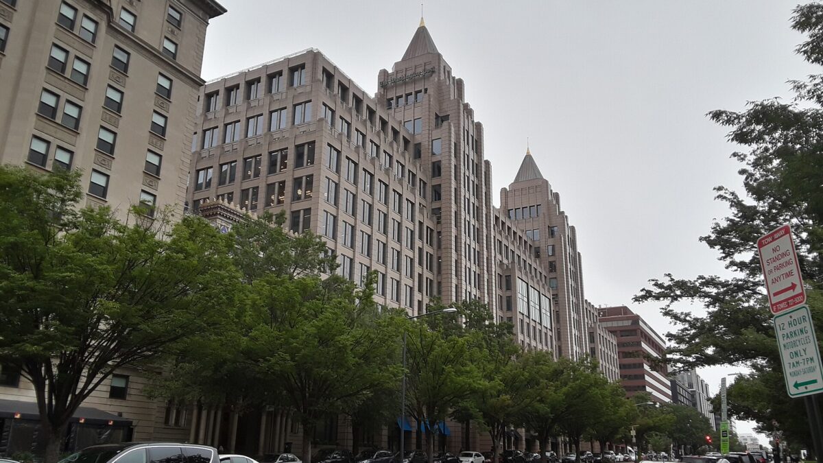 The Washington Post headquarters building in downtown Washington, D.C.