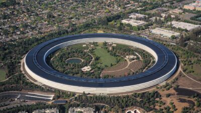 Aerial view of the Apple Park campus in Cupertino, California