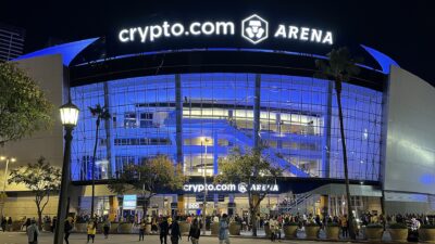 Exterior of Crypto.com Arena in downtown Los Angeles