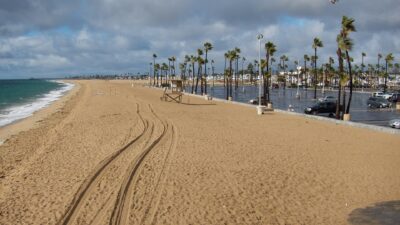 The beach at Newport Beach's Balboa Peninsula in Southern California