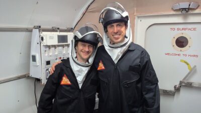 CHAPEA Mission 2 crew members preparing for a simulated Mars spacewalk