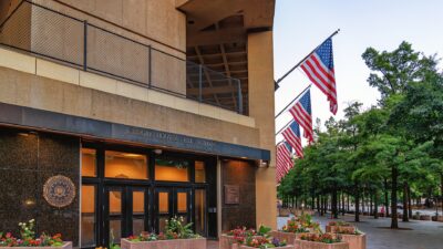 The J. Edgar Hoover Building, FBI headquarters, in Washington, D.C.