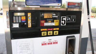 Gasoline pump at a U.S. service station