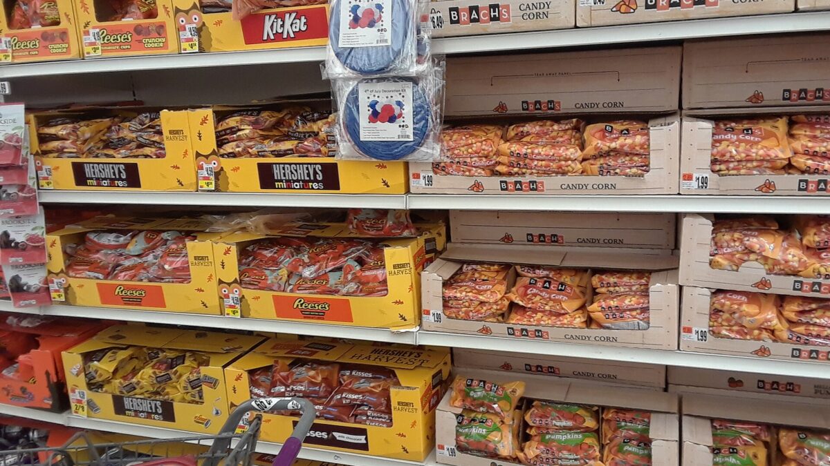 Assorted wrapped Halloween candy