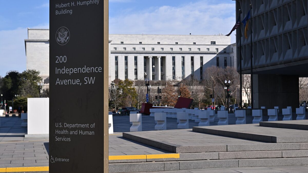 Department of Health and Human Services headquarters sign in Washington