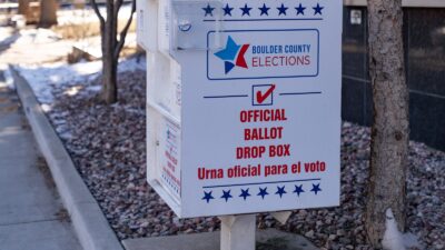 Ballot drop box for Boulder County elections in Colorado