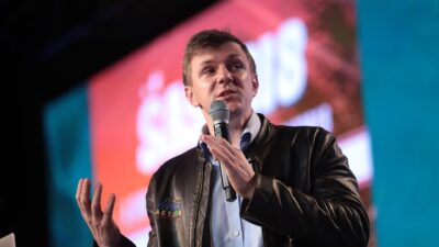 James O'Keefe speaking at a conference