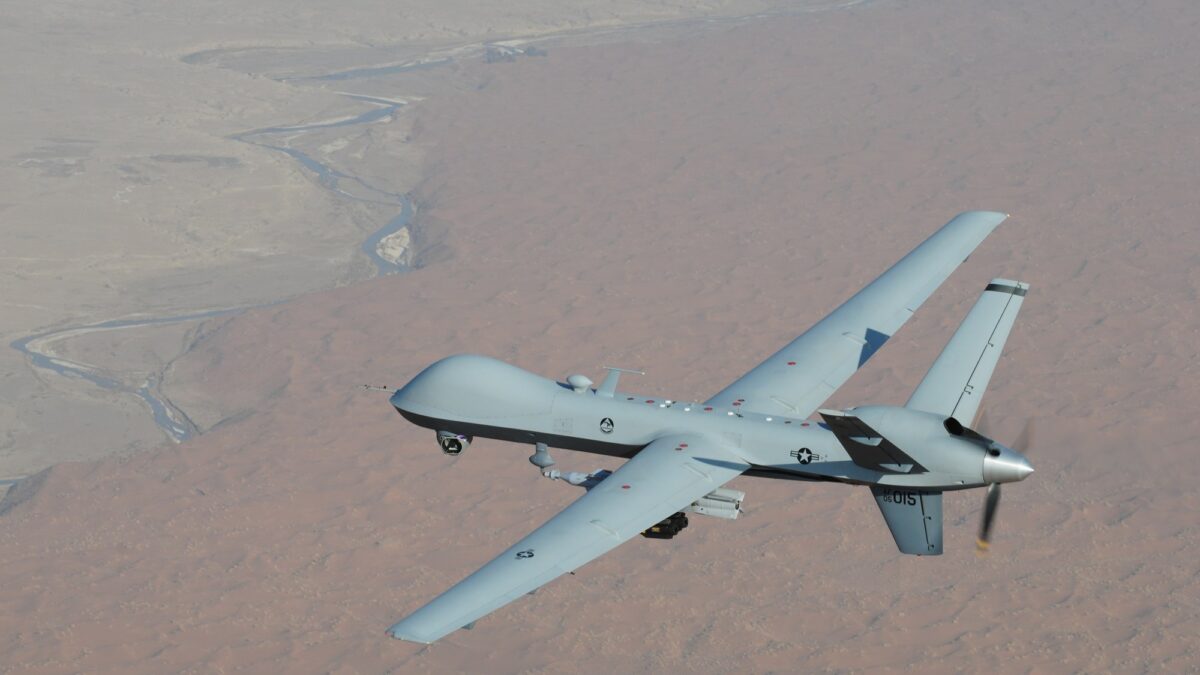 U.S. Air Force MQ-9 Reaper unmanned aerial vehicle on a runway