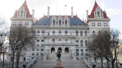 Southeast facade of the New York State Capitol in Albany