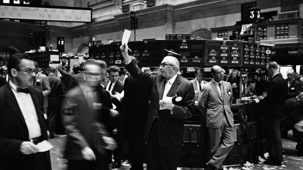 Traders on the floor of the New York Stock Exchange