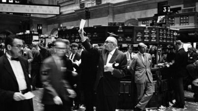 Traders on the floor of the New York Stock Exchange