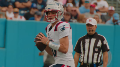 New England Patriots quarterback Drake Maye during a game against the Tennessee Titans