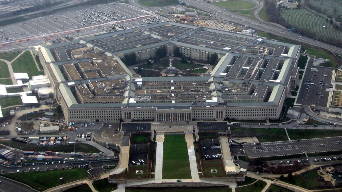 Aerial view of the Pentagon in Arlington, Virginia