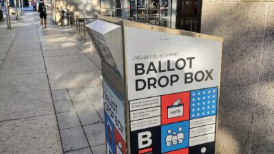Official election ballot drop box in the United States