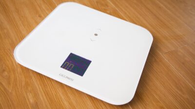 Digital bathroom scale used for weight measurement