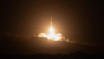 A SpaceX Falcon 9 rocket launches from Vandenberg Space Force Base