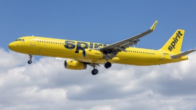 Spirit Airlines Airbus A321 at an airport