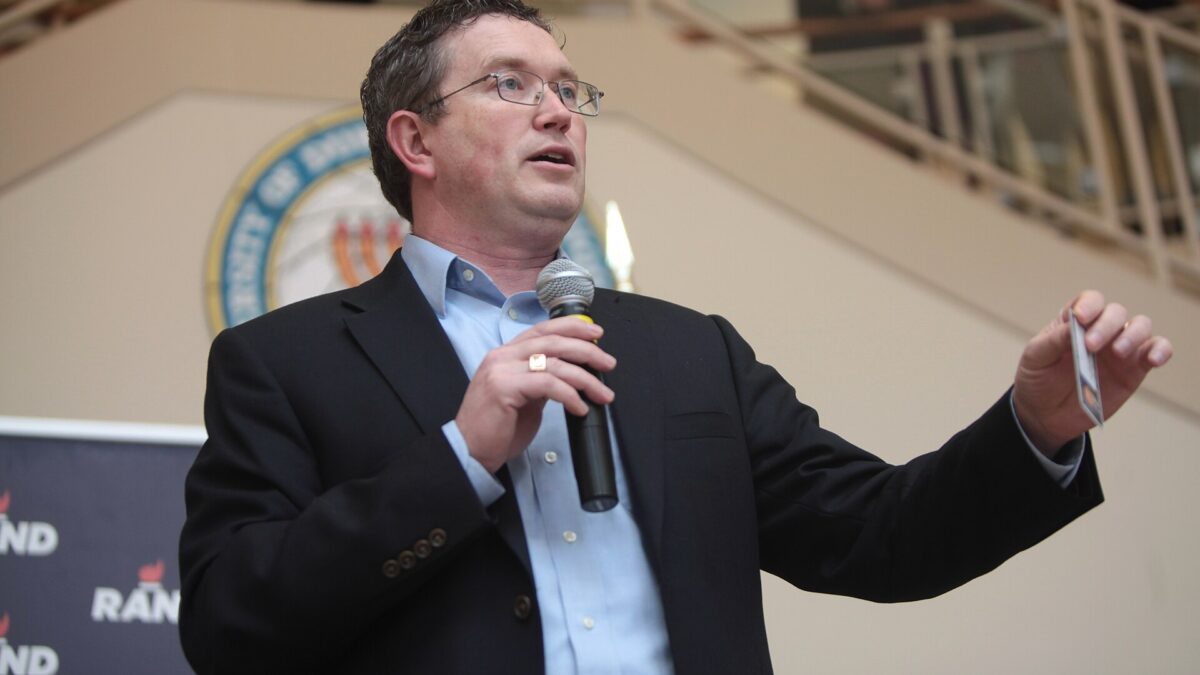 Rep. Thomas Massie speaking at an event