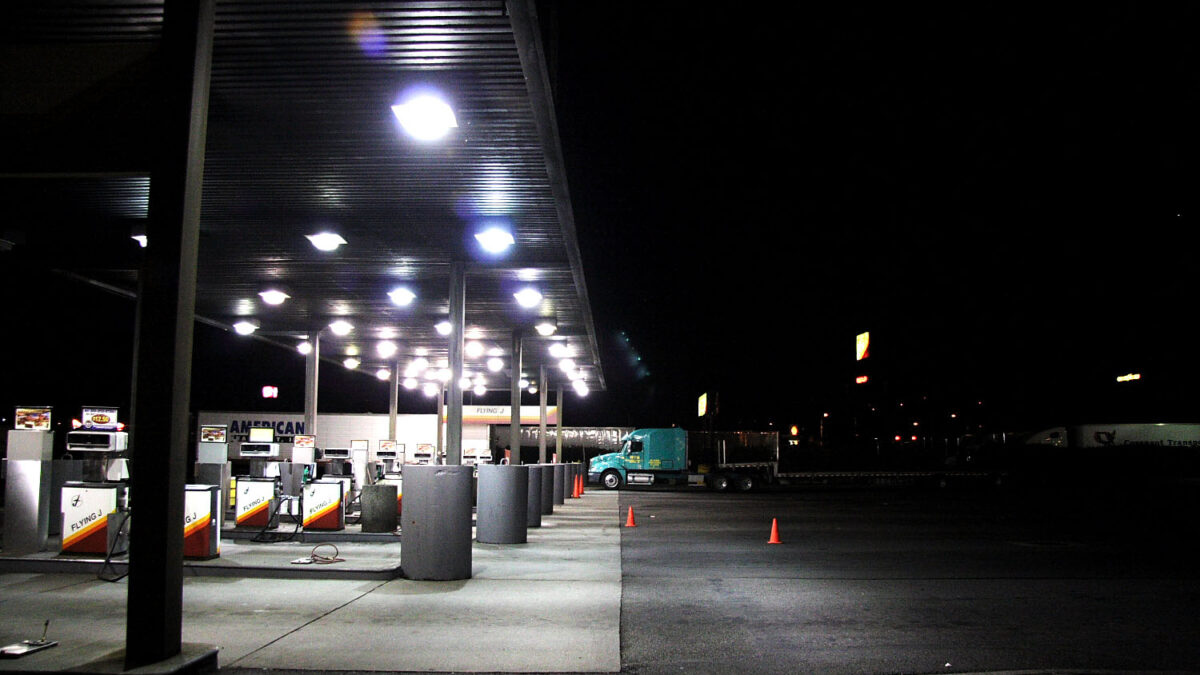 Diesel fuel pumps at a Flying J truck stop