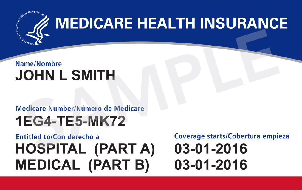 Sample U.S. Medicare card