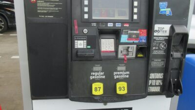 Gasoline pumps at a U.S. fuel station