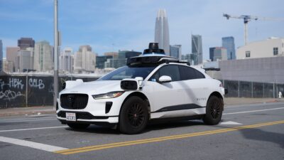 Waymo Jaguar I-Pace autonomous vehicle on a San Francisco street